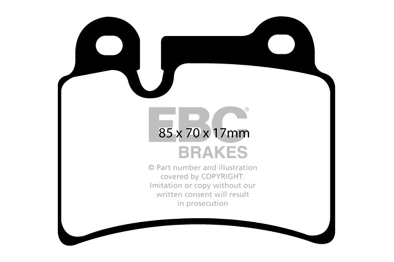 EBC 06-09 Volkswagen Touareg 3.6 (2 pin holes at top of backplate) Ultimax2 Rear Brake Pads - UD1277