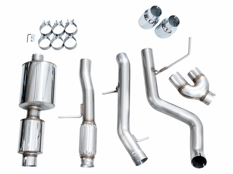 AWE Tuning 2021+ GMC Tahoe/Yukon 5.3L 0FG Side Exit Catback Exhaust - Chrome Silver Tips - 3015-32007