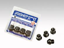 Load image into Gallery viewer, Rays 17 Hex Racing Nut Set L25 Short Type 12x1.50 - Black Chromate (4 Pieces) - W17RN12150BL254P