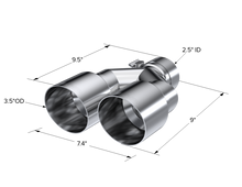 Load image into Gallery viewer, MBRP Universal T304 SS Dual Tip 3.5in OD/2.5in Inlet - T5170
