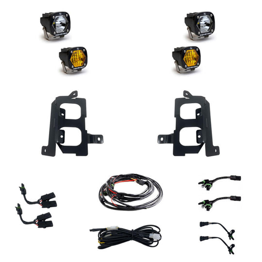Baja Designs 19-22 GMC 1500 S1 Fog Pocket Mount Kit Clear Spot / Clear Wide Cornering - 448085