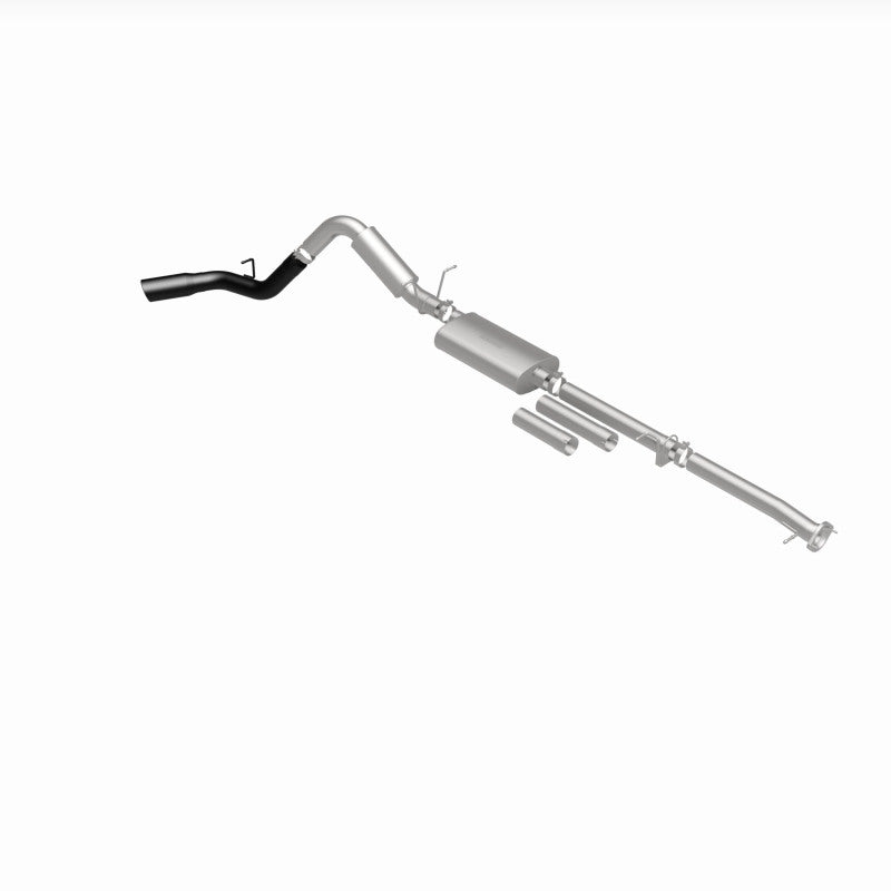 MagnaFlow 11-19 GM 2500/3500 6.0L 4in Single Passenger Side Rear Exit Cat-Back Exhaust w/Black Tips - 19376
