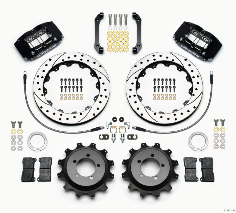 Wilwood Dynapro Radial Rear Kit 12.88in Drilled 2006-2007 Subaru WRX w/Lines - 140-13013-D