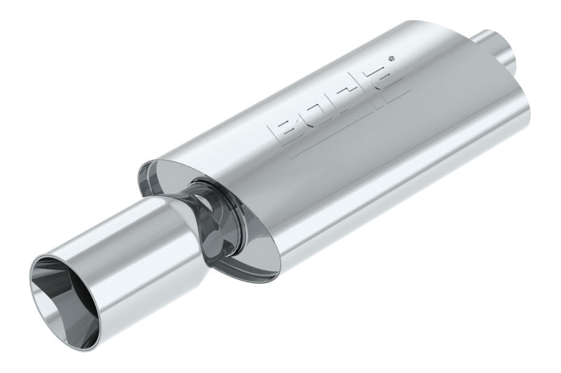Borla Boomer Muffler Thumper Oval 2-1/4in In 4in Side Round Out - 40057