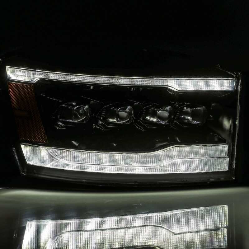 AlphaRex 06-08 Ram 1500HD NOVA LED Proj Headlights Plank Style Alpha Blk w/Seq Signal/DRL/Amber LED - 880538