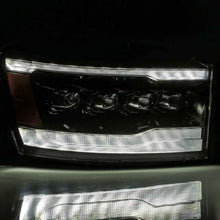 Load image into Gallery viewer, AlphaRex 06-08 Ram 1500HD NOVA LED Proj Headlights Plank Style Alpha Blk w/Seq Signal/DRL/Amber LED