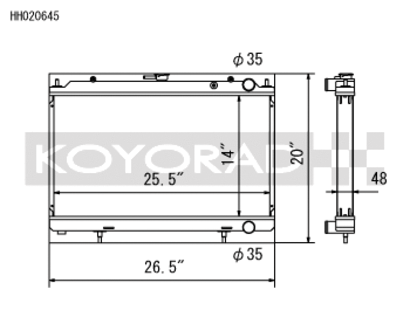 Koyo 95-98 Nissan 240SX S14 2.4L KA24DE (MT) Radiator - HH020645