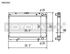 Koyo 95-98 Nissan 240SX S14 2.4L KA24DE (MT) Radiator - HH020645