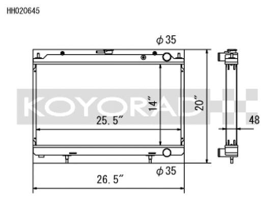 Koyo 95-98 Nissan 240SX S14 2.4L KA24DE (MT) Radiator - HH020645