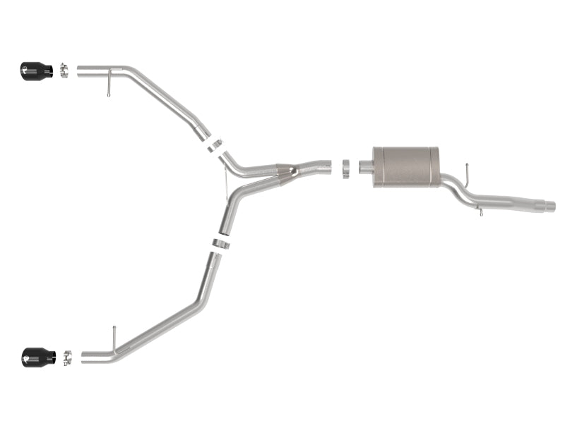 aFe MACH Force-Xp 13-16 Audi Allroad L4 SS Axle-Back Exhaust w/ Black Tips - 49-36437-B