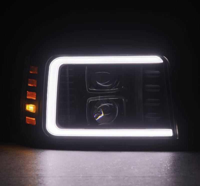 AlphaRex 92-96 Ford F-Series/Bronco PRO-Series Proj Headlight Blk w/Seq. Sig & DRL - 880266