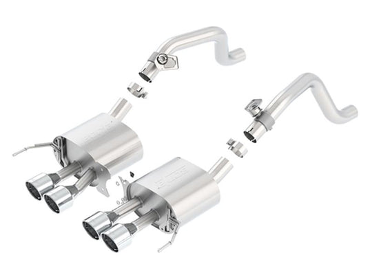 Borla 2014 Chevy Corvette C7 w/ AFM w/o NPP S Type Rear Section Exhaust Quad Rd RL IC Tips - 11862