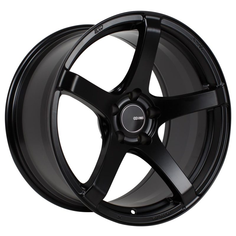 Enkei Kojin 18x8.5 35mm Offset 5x120 Bolt Pattern 72.6mm Bore Dia Matte Black Wheel - 476-885-1235BK