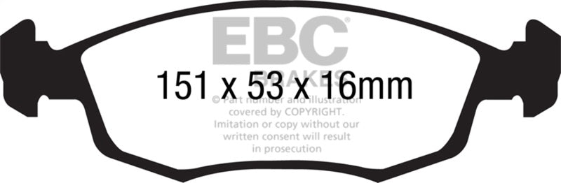 EBC 11+ Fiat 500 1.4 (ATE Calipers) Yellowstuff Front Brake Pads - DP41879R