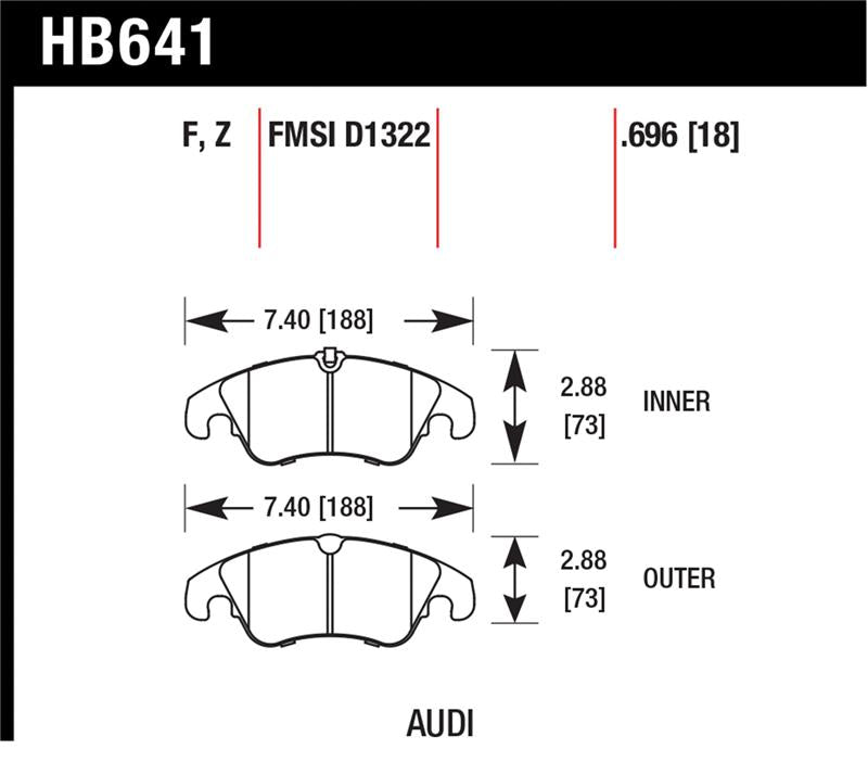 Hawk 09-10 Audi A4/A4 Quattro/A5 Quattro/Q5/S5 / 10 S4 HPS Street Front Brake Pads - HB641F.696