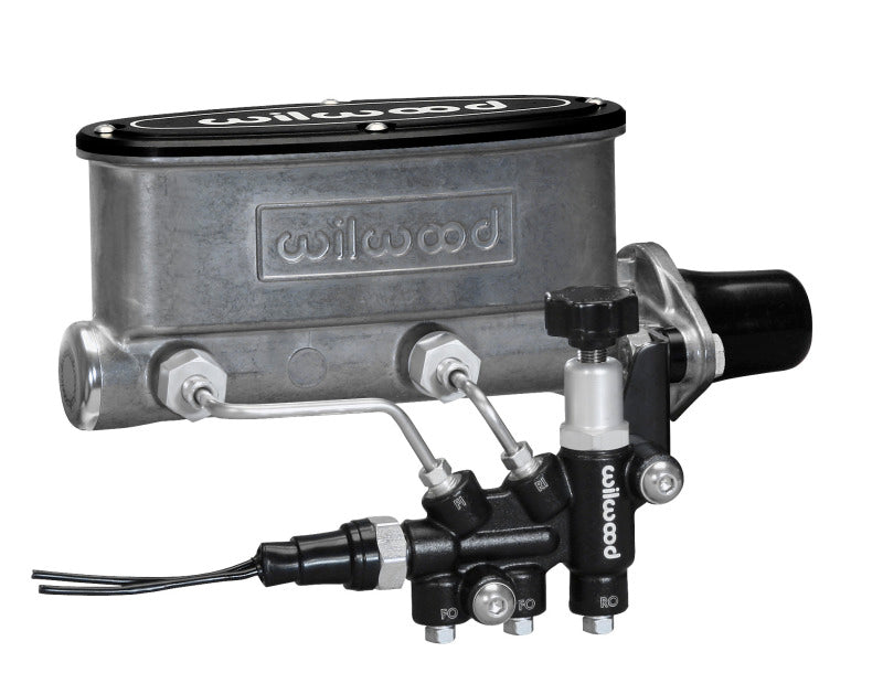 Wilwood HV Tandem M/C Kit w L/H Bracket & Prop Valve - 1 1/8in Bore - 261-13270
