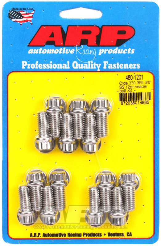 ARP Olds 330-455 3/8in SS 12pt header bolt kit - 480-1201