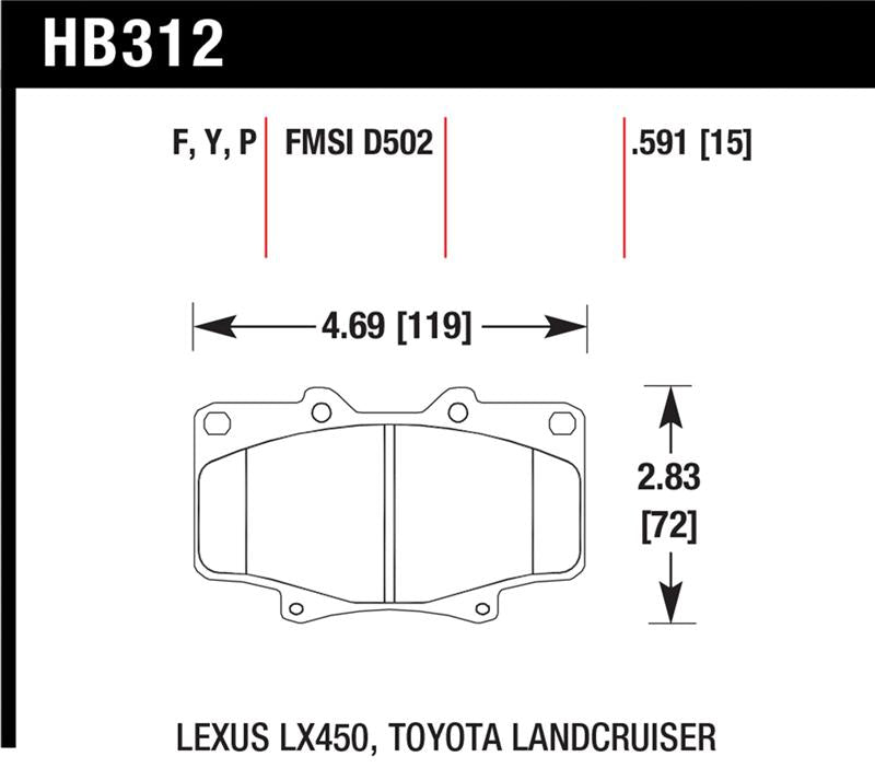 Hawk LTS Street Brake Pads - HB312Y.591