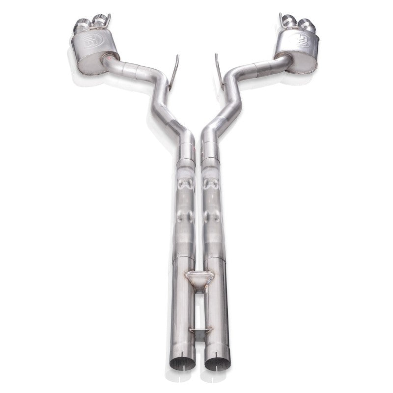 Stainless Works 18+ Ford Mustang GT 3in Legend 304SS Catback w/ H-Pipe Quad Polished Tips (No Valve) - M18CBHPCL