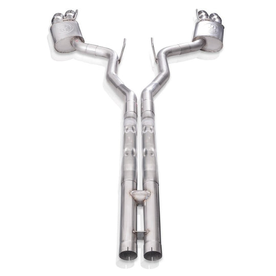Stainless Works 18+ Ford Mustang GT 3in Legend 304SS Catback w/ H-Pipe Quad Polished Tips (No Valve) - M18CBHPCL