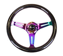 Load image into Gallery viewer, NRG Classic Wood Grain Steering Wheel (350mm) Black Sparkle/Galaxy Color w/Neochrome 3-Spoke - ST-015MC-BSB