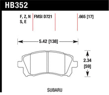 Load image into Gallery viewer, Hawk 02-03 WRX / 98-01 Impreza / 97-02 Legacy 2.5L / 98-02 Forester 2.5L D721 HPS Street Front Brake - HB352F.665