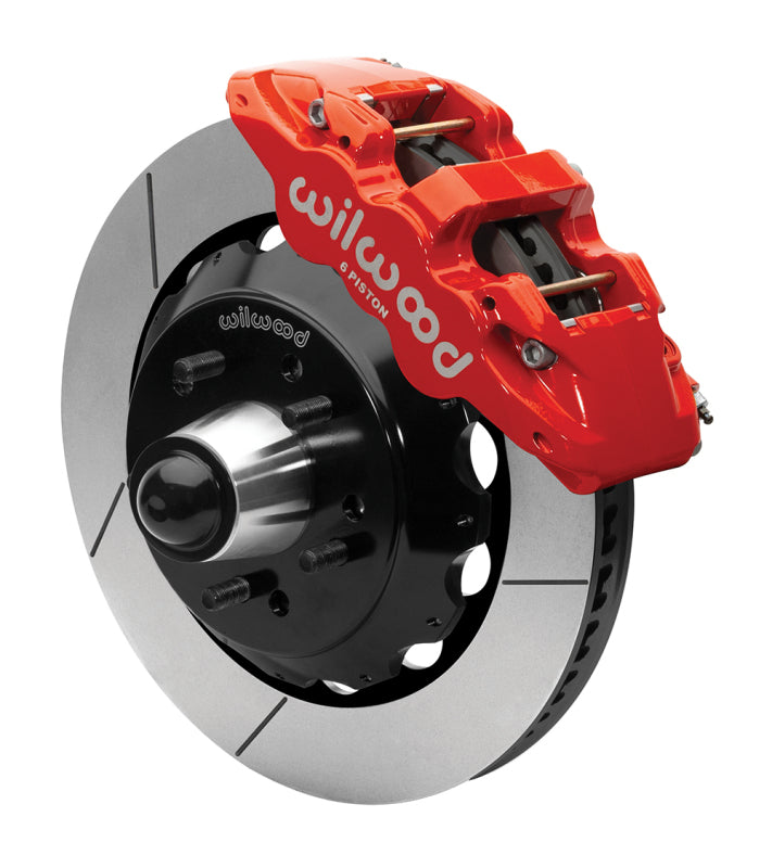 Wilwood kit front AERO6 wwe 63-87 C10 iron pro spindle 14.00 rotor GT 5 lug red - 140-15943-R