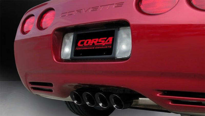 Corsa 97-04 Chevrolet Corvette (C5) 2.5in Sport Cat-Back Exhaust - 3.5in Black Tigershark Tips - 14139CBBLK