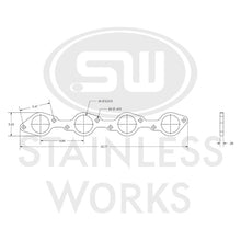Load image into Gallery viewer, Stainless Works Big Block Chevy Round Port Header 304SS Exhaust Flanges 2in Primaries - HFBBC200