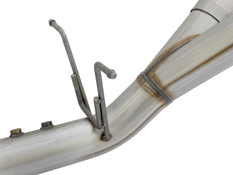 aFe ATLAS 4in DPF-Back Alum Steel Exhaust System w/Dual Exit Polished Tip 2017 GM Duramax 6.6L (td) - 49-04086-P