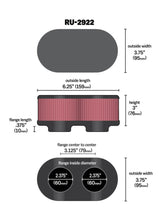 Load image into Gallery viewer, K&amp;N Filter Universal Filter 2 3/4 inch Dual Flange GSXR Oval (2/Box) - RU-2922