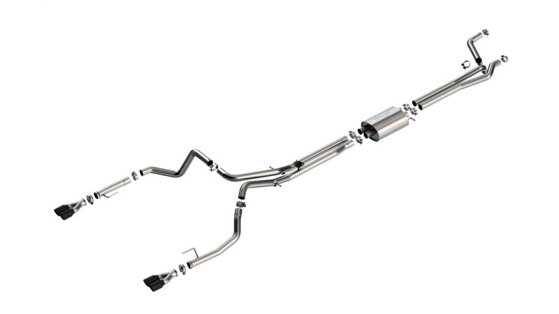 Borla 24-25 Chevy Silverado 1500 (6.2L V8) S-Type Cat Back - 3.5in Black Chrome Tips - 141000BC