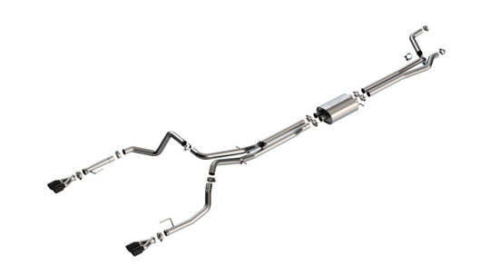 Borla 24-25 Chevy Silverado 1500 (6.2L V8) S-Type Cat Back - 3.5in Black Chrome Tips - 141000BC