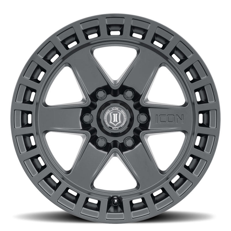 ICON Raider 17x8.5 6x120 0mm Offset 4.75in BS Satin Black Wheel - 3417859447SB