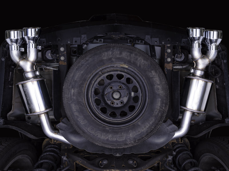 AWE Tuning 2021+ Cadillac Escalade 6.2L 0FG Dual Exit Exhaust System w/ 5in Chrome Silver Tips - 3015-42321