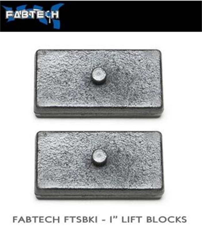 Fabtech 00-05 Ford Excursion 4WD Rear Leaf Spring Block Kit - 1in Cast - FTSBK1