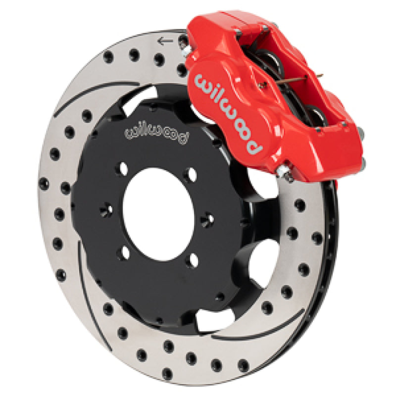 Wilwood Forged Dynalite Front Hat Kit 11.75in SRP Drilled/Slotted Rotor Red Caliper 16+ Miata - 140-17937-DR