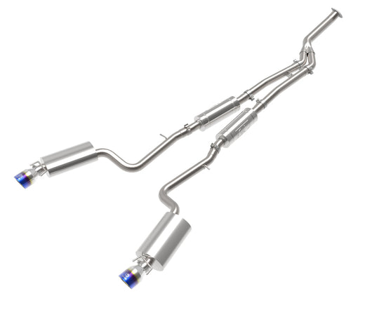 aFe POWER Takeda 16-17 Lexus IS200t L4-2.0L (t) 2.5in-3in 304 SS CB Exhaust w/ Blue Tip - 49-36059-L