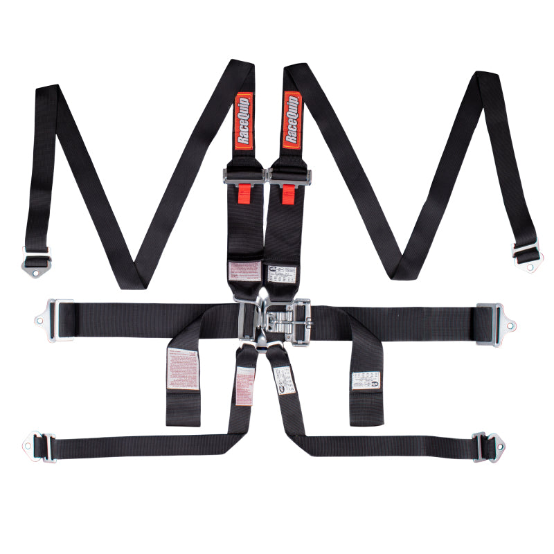 RaceQuip Black L & L 6pt HNR Seat Belt - 718008