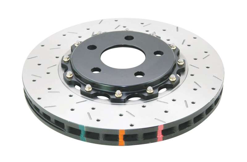 DBA 05-10 Ford Mustang GT / 11-13 V6 Front Drilled & Slotted 5000 Series 2 Piece Rotor w/ Black Hat - DBA52113BLKXS