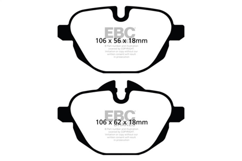 EBC 11+ BMW X3 2.0 Turbo (F25) Greenstuff Rear Brake Pads - DP22047
