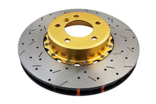 Load image into Gallery viewer, DBA 09-15 BMW 335d Front 5000 Series Drilled &amp; Slotted Rotor w/Gold Hat - DBA52858GLDXS