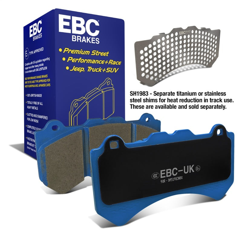 EBC 08-11 Nissan GT-R (R35) 3.8 Twin Turbo (Cast Iron Rotors) Bluestuff Front Brake Pads - DP51983NDX