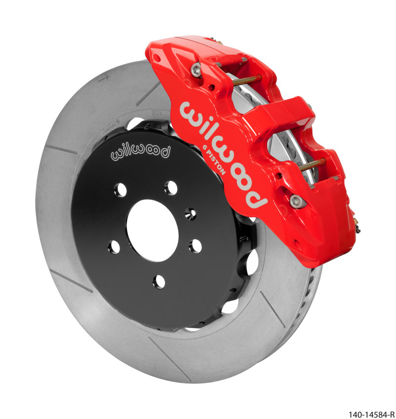 Wilwood AERO6 Front Kit 14.00in BBK - 08-12 Audi A4/A5/S5 - Red Drilled & Slotted Rotor - 140-14584-R