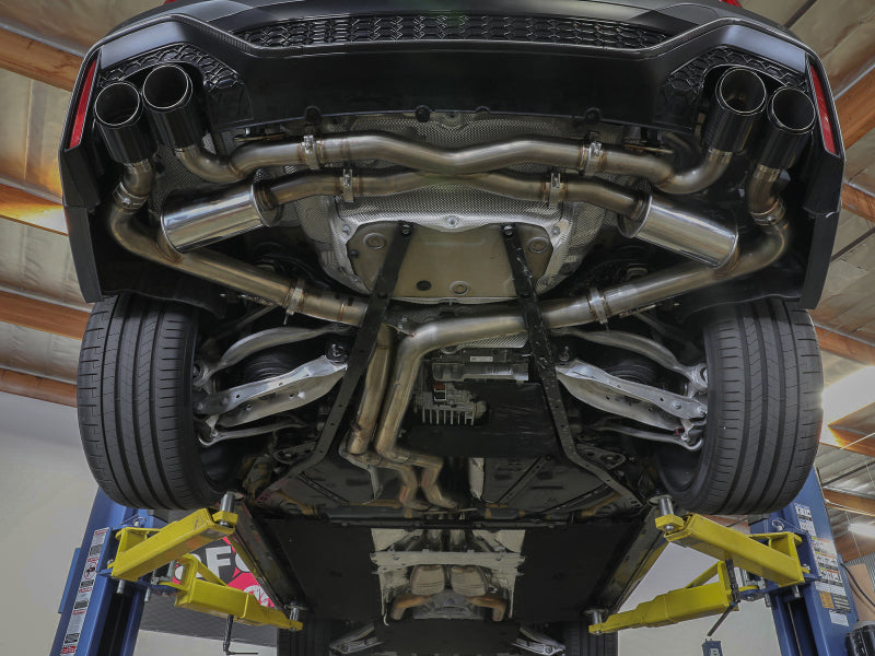 aFe 20-22 Audi RS6 Avant V8 4L (tt) MACH Force-Xp 3in to 2.5in 304 SS Cat-Back Exhaust w/ Black Tip - 49-36448-B