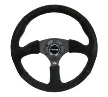 Load image into Gallery viewer, NRG Reinforced Steering Wheel (350mm / 2.5in. Deep) Blk Suede Comfort Grip w/5mm Matte Blk Spokes - RST-023MB-S