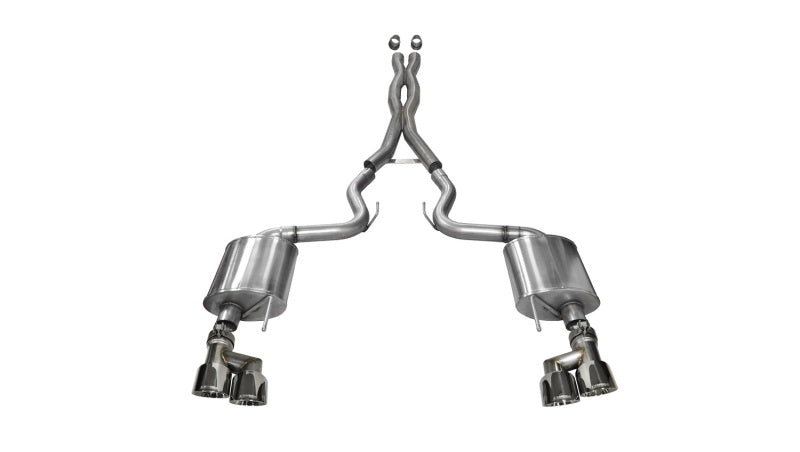 Corsa 2015-2017 Ford Mustang GT 5.0 3in Cat Back Exhaust Polish Quad Tips (Sport) - 14337