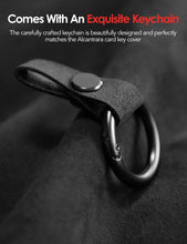 Load image into Gallery viewer, Alcantara Key Card Holder for Model 3/Y | Italian Material | Hook &amp; Keychain | White Stitching