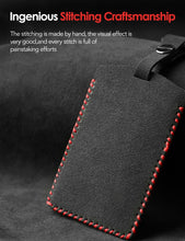 Load image into Gallery viewer, Alcantara Key Card Holder for Model 3/Y | Italian Material | Hook &amp; Keychain | White Stitching