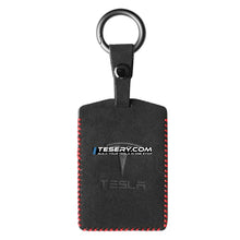 Load image into Gallery viewer, Alcantara Key Card Holder for Model 3/Y | Italian Material | Hook &amp; Keychain | White Stitching